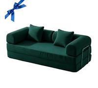 PromCaeruyn Sofá Convertible, Sofá Modular de Suelo Plegable Combinado, Sofá Cama sin Brazos para Sala de Estar, Apartamento, Dormitorio y Sala de Juegos(Green,220cm)