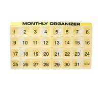 Promed, organizador de píldoras mensuales, 31 compartimentos, 1 por día, 4 semanas, incluye bandeja y 8 compartimentos extraíbles.