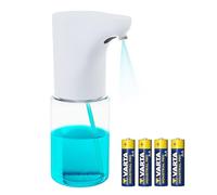 Promedix Dispensador automático de jabón PR-540 300 ml con sensor infrarrojo, 3 configuraciones y 4 pilas AA incluidas, higiene sin contacto en cocina, baño y oficina (blanco)