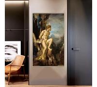 Prometeo de Gustave Moreau. Póster artístico en lienzo de estilo estético para decoración de paredes en salas de estar modernas (50x70cm/Sin marco).