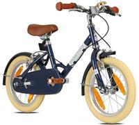 PROMETHEUS BICYCLES Bicicleta infantil retro de 14 pulgadas para niños a | 3-5 años, a partir de aprox. 100 cm, PETITAGE bicicleta de 14 pulgadas, entrada profunda, 2 frenos de mano, caballete lateral