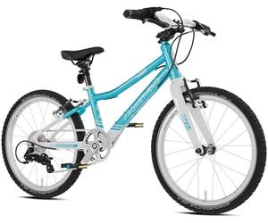 PROMETHEUS BICYCLES Pro Bicicleta 20 Pulgadas niño niña Aluminio | Bicicleta niño 20 Pulgadas BMX de 6 años | Super Ligera | Cambio Microshift de 7 velocidades | Azul y Blanco