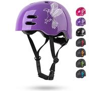 Prometheus - Casco de bicicleta para niños y niñas, talla S, 53-55 cm, con anillo giratorio, casco de patinaje para niños a partir de 6 a 9 años, color lila