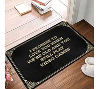 Prometo Amarte Cuando Seamos Viejos Y Todavía Juegues Videojuegos Alfombra Baño Antideslizante Alfombrilla De Baño Plegable Felpudo De Entrada para Cocina Hogar Jardín 40X60Cm
