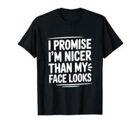 Prometo Que Soy más Agradable de lo Que mi Cara se ve Camiseta gráfica económica