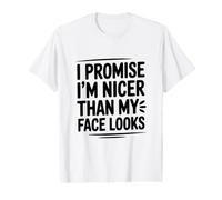 Prometo Que Soy más Agradable de lo Que mi Cara se ve Camiseta gráfica económica
