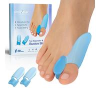 Promifun Bunion Cushion Protector, 10 Almohadillas Correctoras de Juanetes con Separador, Escudo de Gel para Aliviar el Dolor de Pie, Callos, Aliviar Dolor por Fricción - Azul.