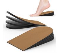 Promifun Elevador ortopédico de talón para dolor de talón, inserto de elevación de talón ajustable de 4 capas para tendinitis de Aquiles, fascitis plantar, espolón de talón, inserciones de cuña para