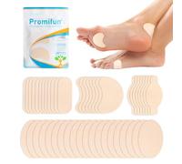Promifun Moleskin Strips with Adhesive Blister Prevention Pads Mole Skin Tape Stickers for Feet Heel Shoes Padding,48 Sheets of 4 Shapes (96 Pieces Total)