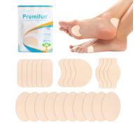 Promifun Moleskin Strips with Adhesive Blister Prevention Pads Mole Skin Tape Stickers for Feet Heel Shoes Padding,24 Sheets of 4 Shapes (48 Pieces Total)