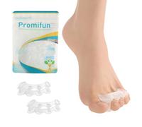 Promifun Separadores de dedos, 1 par de almohadillas de gel suave para corrección de juanetes, ensanchador de dedos para aliviar la fascitis plantar, dedos en garra (transparente +S)