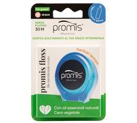 Promis Floss - Hilo dental expandible encerado - Adaptación interdental delicada, probado clínicamente, aceites esenciales, sin flúor, 100% vegano, reciclado (Ocean Blue)