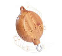 Promise Babe Baby Mobile Music Box Bed Bell,Caja de música eléctrica para bebés 35 melodías,Caja de música de campana de cama que cuelga en la cuna del bebé, 7cm*7cm de madera Imitation Wood