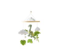 Promise Babe móvil madera dinosaurio bebé cuna cambiador bebé dino campanilla viento bebé móvil madera fieltro hojas nubes decoración madera ganchillo animal dino cama campana colgante bedbell