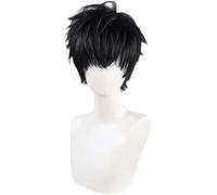 Promise of Wizard Lennox Wig Cosplay Black Short Hair Heat Resistant Synthetic Halloween Wig Cap Men Adult Unisex