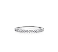 Promise Ring 925 Silber, Eheringe Deko Hochzeit Silber Edelstein In Kanalfassung mit Rundschliff Weiß Zirkonia Größe 57 (18.1)