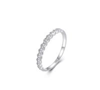 Promise Ring, 925 Silber Ringe Silber Ripple mit Zirkon Größe 52 (16.6) Beste Freundin Geschenke