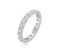 Promise Ring, Verlobungsringe mit 4-Krappen-Fassung und Rundem 3-mm-Moissanit Silber 14K Weißgold Größe 50 (15.9)