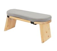 PromiseFly Banco de meditación plegable multifuncional de bambú, silla de meditación con acolchado antideslizante, portátil, capacidad de carga de 180 kg, para meditación y ejercicios de yoga (gris)