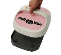 PromiseFly Prensa de calor portátil de 540 W, temperatura y tiempo ajustables, máquina de plóter con pantalla digital, máquina de impresión para sudaderas, polos, 21 x 24 cm (rosa)