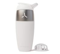 Promixx Pursuit Batidora Acero Inoxidable - 950ml Mezclador Proteínas Metal Ligero con Snap-Fit para Batidos Suaves - Hermético Anti-Olores para Fitness - Blanco