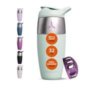 Promixx Pursuit botella mezcladora de proteínas de acero inoxidable de una sola pared, batidos súper suaves, 950 ml, Verde Hierba Marina