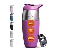 Promixx Pursuit botella mezcladora de proteínas de acero inoxidable de una sola pared, batidos súper suaves, 950 ml, Mora