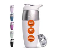 PROMIXX Pursuit botella mezcladora de proteínas de acero inoxidable de una sola pared, batidos súper suaves, 950 ml, Cerámica Blanca