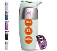 Promixx Pursuit botella mezcladora de proteínas de acero inoxidable de una sola pared, batidos súper suaves, 950 ml, Verde Hierba Marina