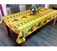 Promo Linge - Mantel antimanchas rectangular - No necesita planchado y 100% poliéster, 300 x 150 cm, 8/10 cubiertos, ramo de bola, amarillo brillante, interior o exterior