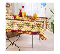 Promo Linge Mantel Provenzal Rectángulo Antitarea, 150 x 240 cm, limón, rojo, 100% poliéster