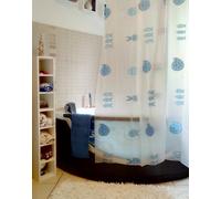 Promo Peces Azul Claro Cortina de Ducha 180x200cm Con In v-Ringen. 100% Peva