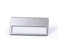 PROMO SHOP - 10 Placas Identificativas Gruesas Personalizadas de Aluminio con Pinza de Enganche Trasera, Impresión UV, Chapa Identificativa Trabajo, Identificadores Personales para Ferias, Seminarios