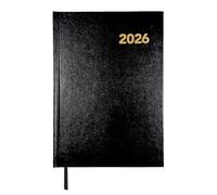 PROMO-SHOP - Agenda Negra 2026 PERSONALIZADA con tu Logo de Empresa o Foto, Tapa Forrada en Vinilo, 12 Meses, Página por Día de Lunes a Viernes, Tamaño A5, Marca-Páginas Incluido