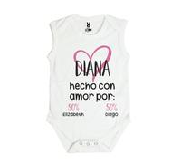 PROMO SHOP - Body Bebé, Body Blanco Personalizado, Recién Nacidos a 1 Año, Body Niño o Niña, Body Sin Mangas, Bodies Unisex, Regalo Original Personalizado, El Regalo Más Original para Bebés