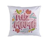 PROMO SHOP - Cojin Personalizado Día de la Madre, Regalos Personalizados para Madres, Incluye Funda y Relleno, Tamaño 35 x 35 cm, Cojin Dia de la Madre, Feliz Día de la Madre, Regalos Mujer