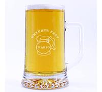 PROMO SHOP - Jarra de Cerveza de Vidrio Personalizada con Nombre o Diseño ½ litro (50 cl), Jarra de Cristal, Jarra de Cerveza Papa, Regalo Día del Padre, Regalo Original, Grabado a Láser