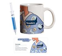 PROMO SHOP - Taza Original Personalizada con Nombre, Pack Regalo con Bolígrafo Jeringuilla (No Personalizado), Tazas de Regalo de Medicina, Tazas Profesiones de Salud, Taza de Desayuno, Diseño Único