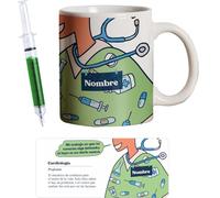 PROMO SHOP - Taza Original Personalizada con Nombre, Pack Regalo con Bolígrafo Jeringuilla (No Personalizado), Tazas de Regalo de Medicina, Tazas Profesiones de Salud, Taza de Desayuno, Diseño Único