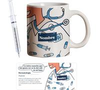 PROMO SHOP - Taza Original Personalizada con Nombre, Pack Regalo con Bolígrafo Jeringuilla (No Personalizado), Tazas de Regalo de Medicina, Tazas Profesiones de Salud, Taza de Desayuno, Diseño Único