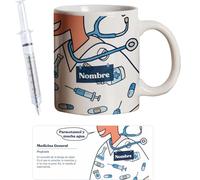 PROMO SHOP - Taza Original Personalizada con Nombre, Pack Regalo con Bolígrafo Jeringuilla (No Personalizado), Tazas de Regalo de Medicina, Tazas Profesiones de Salud, Taza de Desayuno, Diseño Único