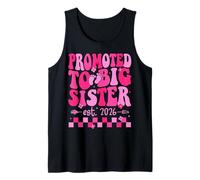 Promocionado a Big Sister 2026 Convirtiéndose en Hermana Mayor Finalmente Groovy Camiseta sin Mangas