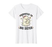 Promocionado a Big Sister Life Vibes Squad Humor Club Halloween Camiseta gráfica económica, Mujer, Blanco, S
