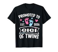 Promocionado a Gigi of Twins EST 2026 Revelación de género del bebé Camiseta