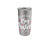 Promocionado a hermana mayor convirtiéndose en hermana mayor 2027 Adultos Niños Vaso térmico de acero inoxidable de doble pared