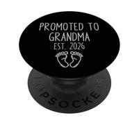 Promocionado a la Abuela EST. 2026 con gráfico de pies de bebé PopSockets PopGrip Adhesivo