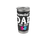 Promocionado a papá Est. 2026 Vaso térmico de acero inoxidable de doble pared