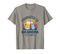 Promocionado al abuelo Est 2025 Primera Vez Día del Padre Vintage Camiseta