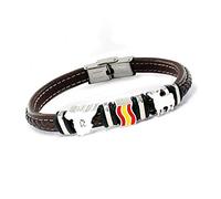 Promojoya Pulsera Hombres Eres Mi Español Favorito Plata y Cuero