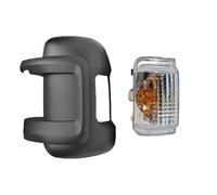 PROMOLINK Cubierta de espejo + intermitente izquierdo espejo retrovisor exterior tapa del lado del conductor + luz intermitente compatible con Peugeot Boxer Fiat Ducato Citroën Jumper a partir de 2006